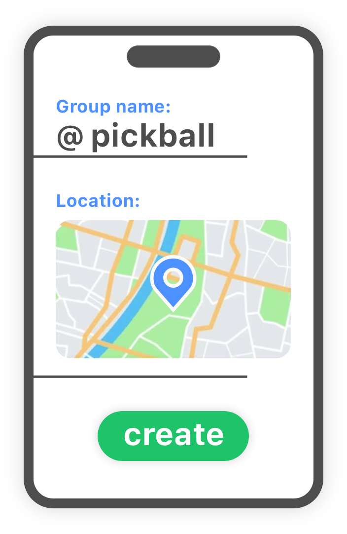 Map with group icons